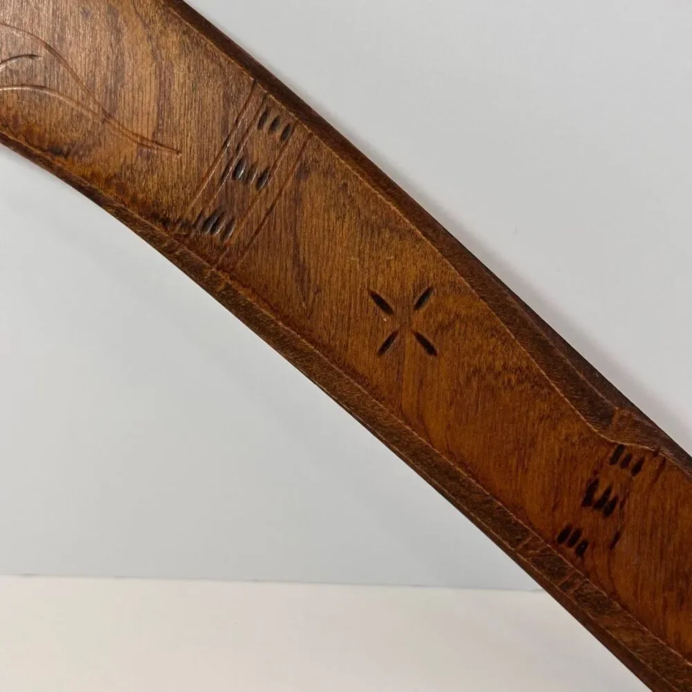 Vintage Wooden Australian Returning Boomerang by Stephen Silady